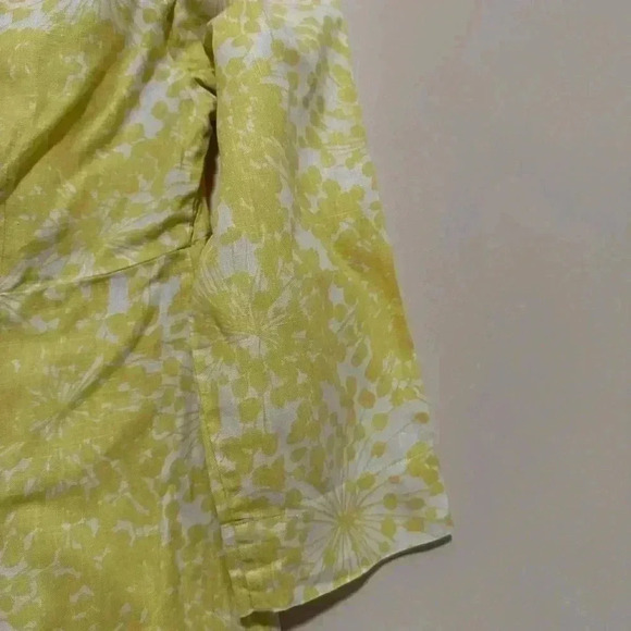 BODEN Linen Yellow & White Print Shift Dress Sz 4 Regular - Picture 8 of 10